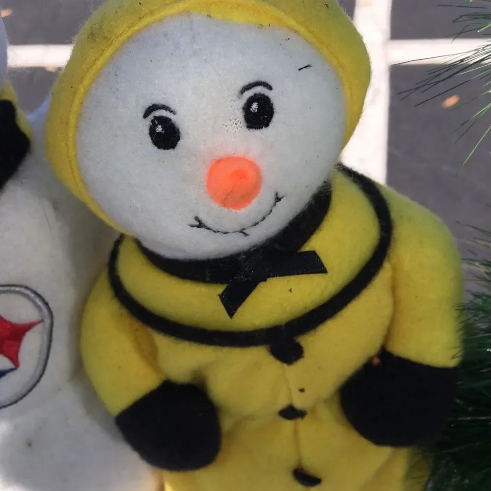 Home front door handmade Pittsburgh Steelers snowman football 🏈wreath 18 inch